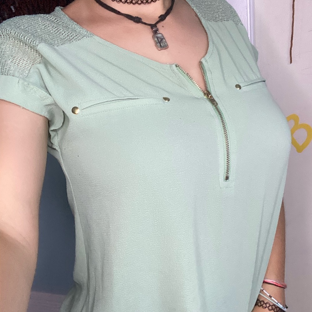 Mint Green Blouse